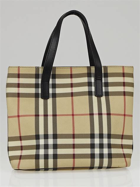 burberry nova check small tote|burberry checked canvas tote bag.